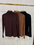 Women Stretchy Solid Colour Turtle Neck